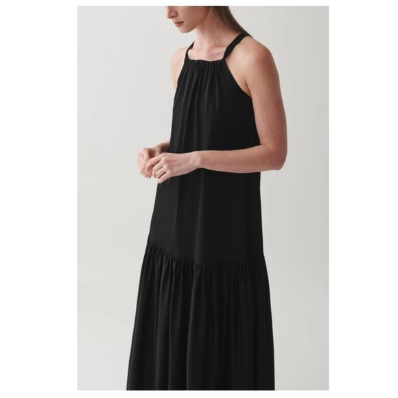 COS  Black Maxi Tent Dress Sz M - Picture 2 of 10
